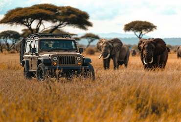 Maasai Mara National Reserve landscape with acacia trees and wildlife – Kenya safari